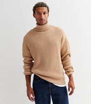 New Look Stone Roll Neck Relaxed Fit Jumper